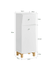 SoBuy Wäscheschrank in Weiß - (B)34 x (H)90 x (T)30cm