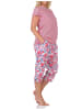 NORMANN Kurzarm Schlafanzug Capri Pyjama Streifen 125 204 836 in rot