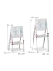 relaxdays Kinderstandtafel in Weiß - (B)45 x (H)81 - 104 x (T)42 cm