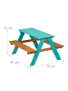 relaxdays Kindersitzgruppe in Blau/ Braun - (B)90 x (H)51 x (T)78 cm