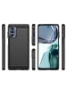 COFI 1453 Carbon Case Hülle kompatibel mit Motorola Moto G62 5G Schwarz in Schwarz