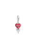 Thomas Sabo Charm-Anhänger Roter Herz-Lollipop in silber, rot