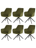 MCW 6er-Set Esszimmerstuhl L79, Wildleder-Optik olivgrün