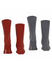 Burlington Socken 2er Pack in Rot/Grau