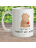 Mr. & Mrs. Panda Mehrwegbecher Bär Kaffee mit Spruch in Weiß