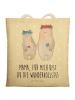 Mr. & Mrs. Panda shopping bag Bären mit Blumenkranz mit Spruch in Gelb Pastell