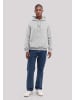 F4NT4STIC Hoodie Handdrawn Flower Pink Bestickt in grau meliert