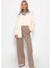 SASSYCLASSY Oversized Cardigan mit V-Ausschnitt und Kaschmiranteil in Offwhite