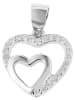 Adeliás Damen Anhänger – Herz Herzanhänger aus 925 Silber mit Zirkonia in silber