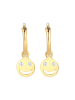 Elli Ohrringe 925 Sterling Silber mit Smiling Face, Smiling Face, Plättchen in Gold