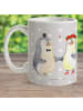 Mr. & Mrs. Panda Kindertasse Pinguin Heirat ohne Spruch in Grau Pastell