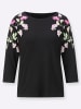 creation L 3/4-Arm-Shirt in schwarz-mauve-bedruckt