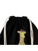 Mr. & Mrs. Panda Jutebeutel Giraffe Blumenkranz mit Spruch in Schwarz