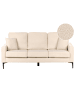 Beliani 3-Sitzer Sofa GAVLE in Beige/Schwarz - (W) 183 x (H) 83 x (L) 78 cm