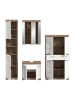 xonox.home Badkombination in Nox Oak/weiß hochglanz - (B) 204 x (H) 191 x (T) 34