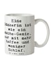 Mr. & Mrs. Panda Kaffeetasse Spruch Bänkerin Genie mit Spruch in Weiß