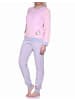 NORMANN Frottee Pyjama langarm Bündchen und Pinguin Stickerei - 71531 in Rosa