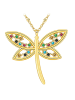 Himmelsflüsterer  Luxus Multicolor-Kristall-Sommer-Libelle - Farbe: Gold