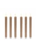 relaxdays 6 x LED Stabkerzen in Mocha Mousse