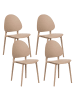 Beliani 4er-Set Esszimmerstuhl CEARA in Beige