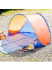 tectake Pop-Up Strandmuschel Jasmin 220 x 120 x 100 cm, blau/orange