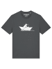 wat? Apparel T-Shirt Astronaut in paper boat in Grau