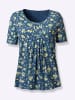 Sieh an! Kurzarmshirt in jeansblau-bedruckt