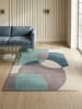KADIMA DESIGN Wollteppich Kurzflor AIRE Abstrakt Naturfaser Wohnzimmer in Türkis-Beige