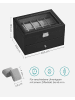 SONGMICS Uhrenbox in PU-Bezug in Schwarz - (B)28.5 x (H)16.5 x (T)20.5 cm