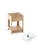 ABRIHOME Beistelltisch in Natur Rattan 40x40x55 cm mit 1 Schublade