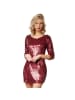 tectake Figurbetontes Kleid in einheitlicher Farbgebung, weinrot