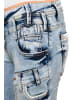 Cipo & Baxx Damen Slim Fit Jeans Stonewashed in Blue