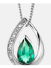 Diamant L'éternel Halskette mit Anhänger aus 585 Weißgold mit 0.3 Karat Diamant mit Smaragd in ...