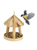 relaxdays Vogelfutterhaus in Natur - (H)21 x Ø18 cm
