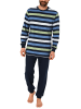 NORMANN Pyjama Schlafanzug Bündchen Streifen - 45762 in marine