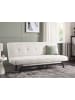 Beliani Schlafsofa LEEDS in Weiß/Schwarz - (W) 188 x (H) 85 x (L) 93 cm