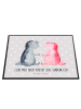 Mr. & Mrs. Panda Tischunterlage Axolotl Liebe mit Spruch in Grau Pastell