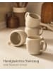 Cosumy Kaffeetassen Set 350 ml, 4er Set, handglasiert, Steingut