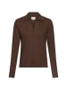 Camel Active Jersey-Shirt mit geripptem Kragen in Braun