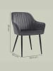 SONGMICS 4er-Set: Esszimmerstuhl in Dunkelgrau-Schwarz - (B)62.5 x (H)85 x (T)60 cm