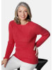 GOLDNER Kurzgröße:  Figurschmeichelnder Baumwoll-Pullover in rot