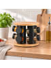 relaxdays Gewürzkarussell "16 Gläser" in Natur/ Schwarz - (H)27 x Ø 19,5 cm
