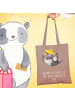 Mr. & Mrs. Panda Tragetasche Rabe Sombrero mit Spruch in Braun Pastell