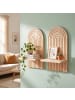 relaxdays 2 x Wandregal in Natur - (B)18 x (H)35 x (T)13 cm