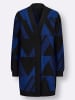 WITT WEIDEN Strickmantel in royalblau-schwarz-gemustert