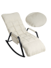 Home Nature Wohnkonzept Relaxliege Liegestuhl in Creme 150x62x104 cm