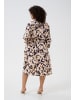 KAFFE curve Kleid KCpaca Regular fit in Beige/Black/Peach Blurry Leaf