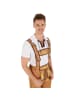 tectake Lederhose/Herrentracht, in beige, Weißes bequemes Elastik-Jersey-Shirt
