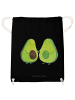 Mr. & Mrs. Panda Beutel Rucksack Avocado Pärchen ohne Spruch in Schwarz