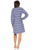 NORMANN Frottee Nachthemd Bündchen Streifen - 49311 in blau-melange